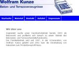 Das gegründete Betonwerk Wolfram Kunze änderte im Laufe der Zeit die Betriebsstätte zu einem Betonstein- und Terrazzohersteller-Handwerksbetrieb..... Das gegründete Betonwerk Wolfram Kunze änderte im Laufe der Zeit die Betriebsstätte zu einem Betonstein- und Terrazzohersteller-Handwerksbetrieb.....